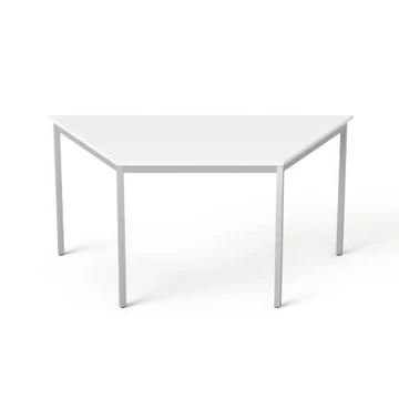 Általános asztal fémlábbal, trapéz alakú, 75x150/75 cm, MAYAH "Freedom SV-41", fehér