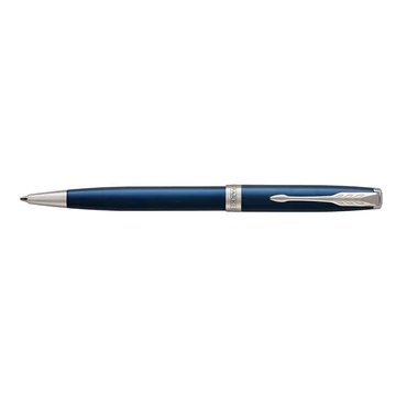 Golyóstoll, 1 mm, rotációs, kék tolltest, ezüst klip, PARKER "Royal Sonnet", kék
