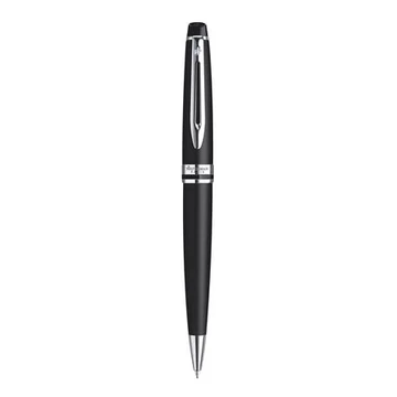 Golyóstoll, 0,7 mm, matt fekete tolltest, ezüst klip, WATERMAN "Expert III", kék