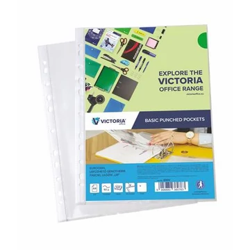 Genotherm, lefűzhető, A4, 50 mikron, víztiszta, VICTORIA OFFICE, 100 db/csomag