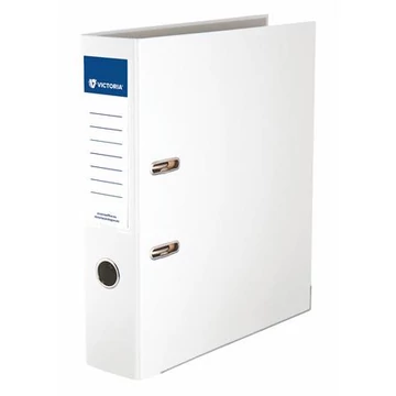 Iratrendező, 75 mm, A4, PP/karton, élvédő sínnel, VICTORIA OFFICE, "Basic", fehér Iratrendező, 75 mm, A4, PP/karton, élvédő sínnel, VICTORIA OFFICE, "Basic", fehér
