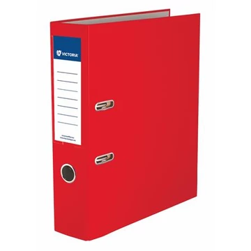 Iratrendező, 75 mm, A4, PP/karton, élvédő sínnel, VICTORIA OFFICE, "Basic", piros Iratrendező, 75 mm, A4, PP/karton, élvédő sínnel, VICTORIA OFFICE, "Basic", piros