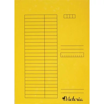 Gyorsfűző, karton, A4, VICTORIA OFFICE, sárga, 5 db/csomag