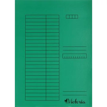Gyorsfűző, karton, A4, VICTORIA OFFICE, zöld, 5 db/csomag