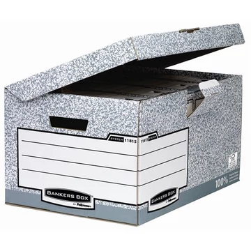 Csapófedeles archiválókonténer, "BANKERS BOX® SYSTEM by FELLOWES®", szürke, 10 db/csomag