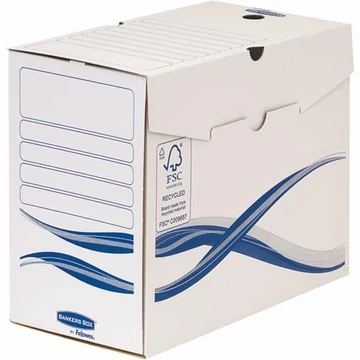 Archiválódoboz, A4, 150 mm, FELLOWES "Bankers Box Basic", kék-fehér, 10 db/csomag