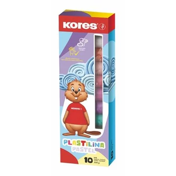 Gyurma, 200 g, 10 pasztell szín, KORES "PLASTILINA" Gyurma, 200 g, 10 pasztell szín, KORES "PLASTILINA"