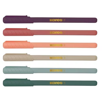 Golyóstoll, 1,0 mm, kupakos, háromszögletű, KORES "KOR-M Vintage", kék, 6 db/csomag