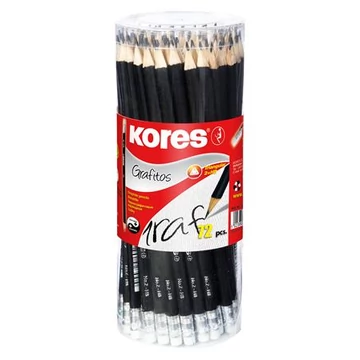 Grafitceruza radírral, HB, háromszögletű, KORES, 72 db/csomag