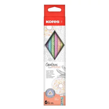 Grafitceruza készlet, radírral, HB, háromszögletű, KORES "Grafitos Style Pastel" Grafitceruza készlet, radírral, HB, háromszögletű, KORES "Grafitos Style Pastel"