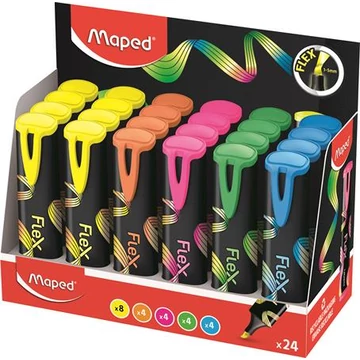 Szövegkiemelő display, 1-5 mm, MAPED "Fluo Peps Flex", vegyes színek Szövegkiemelő display, 1-5 mm, MAPED "Fluo Peps Flex", vegyes színek