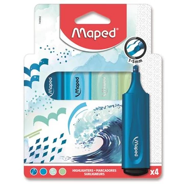 Szövegkiemelő készlet, 1-5 mm, MAPED "Fluo Peps Assorted", vegyes színek Szövegkiemelő készlet, 1-5 mm, MAPED "Fluo Peps Assorted", vegyes színek