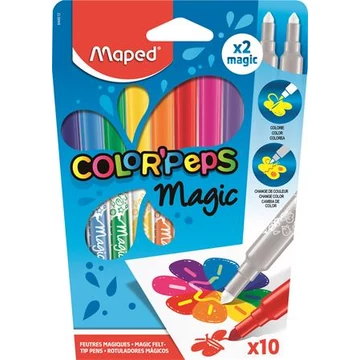 Filctoll készlet, 3,6 mm, MAPED "Color`Peps Magic", 8+2 különböző szín Filctoll készlet, 3,6 mm, MAPED "Color`Peps Magic", 8+2 különböző szín
