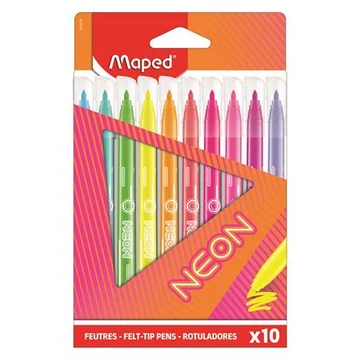 Filctoll készlet, 2,8 mm, kimosható, MAPED "Neon", 10 különböző szín Filctoll készlet, 2,8 mm, kimosható, MAPED "Neon", 10 különböző szín