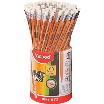 Grafitceruza radírral, ceruzatartó, HB, háromszögletű, MAPED "Black`Peps" Grafitceruza radírral, ceruzatartó, HB, háromszögletű, MAPED "Black`Peps"