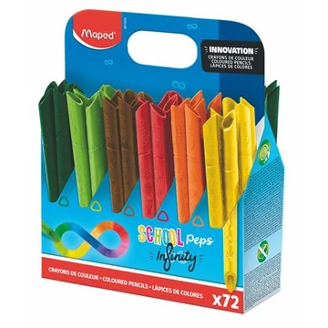 Színes ceruza készlet, ceruzatartó, háromszögletű, MAPED "Color`Peps INFINITY", 72 darabos készlet