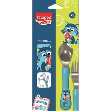 Evőeszközkészlet, fém, szövet tok, MAPED PICNIK "Concept Miniz", mosómedve Evőeszközkészlet, fém, szövet tok, MAPED PICNIK "Concept Miniz", mosómedve