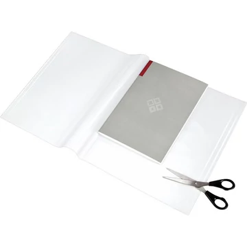 Füzet- és könyvborító, áttetsző, fényes felület, állítható széllel, öntapadó csíkkal 550x310 mm, PP, PANTA PLAST, 10 db/csomag