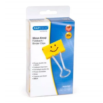 Bindercsipesz, 32 mm, "Fun", RAPESCO, sárga Bindercsipesz, 32 mm, "Fun", RAPESCO, sárga