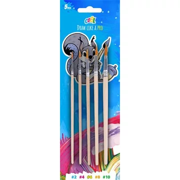 Ecsetkészlet, no. 2-4-6-8-10, fa, COOL by VICTORIA, natúr fanyelű