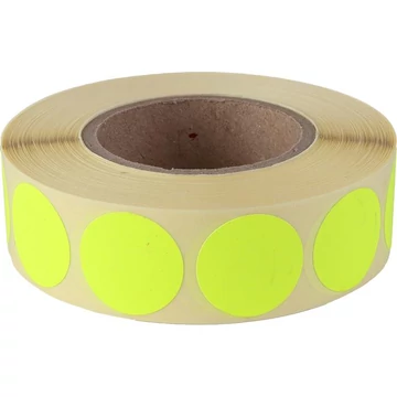 Etikett, 20 mm kör, 1000 etikett/tekercs, citromsárga Etikett, 20 mm kör, 1000 etikett/tekercs, citromsárga