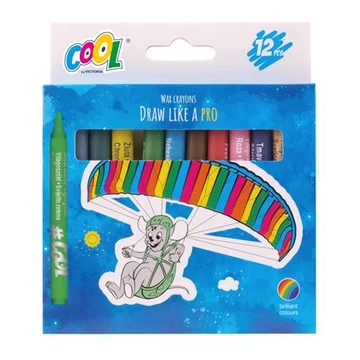 Zsírkréta, kerek, COOL BY VICTORIA, 12 különböző szín