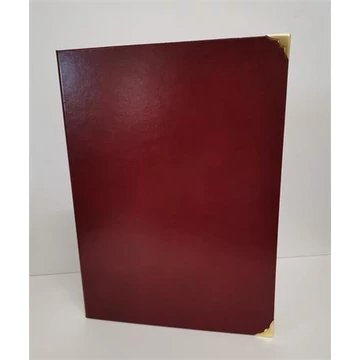 Oklevéltartó, A4, exkluzív, műbőr, 4 fém sarokkal, bordó Oklevéltartó, A4, exkluzív, műbőr, 4 fém sarokkal, bordó