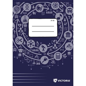 Füzet, tűzött, A5, vonalas, 32 lap, 4-8. osztály, VICTORIA PAPER Circle "21-32"