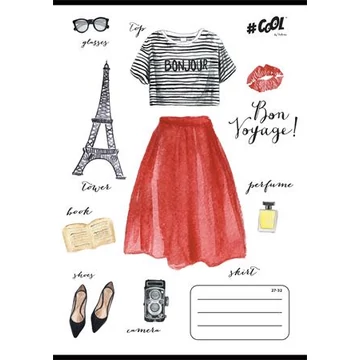 Füzet, tűzött, A5, kockás, 32 lap, COOL BY VICTORIA, "Boho fashion", 27-32