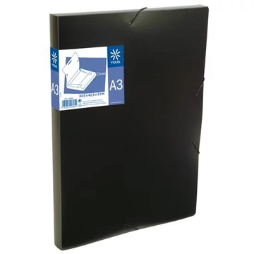 Gumis mappa, 30 mm, PP, A3, VIQUEL "Essentiel", fekete Gumis mappa, 30 mm, PP, A3, VIQUEL "Essentiel", fekete