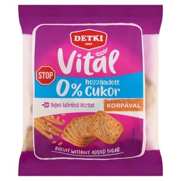 Háztartási keksz, cukormentes, 180 g, DETKI "Vitál Cukor Stop", teljes kiőrlésű