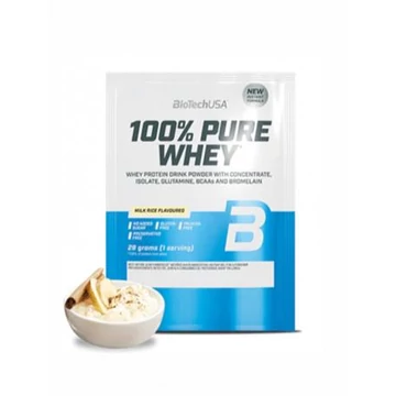Tejsavó fehérjepor, 28g, BIOTECH USA "100% Pure Whey", tejberizs Tejsavó fehérjepor, 28g, BIOTECH USA "100% Pure Whey", tejberizs