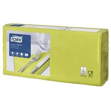 Szalvéta, 1/4 hajtogatott, 2 rétegű, 33x33 cm, Advanced, TORK "Lunch", lime Szalvéta, 1/4 hajtogatott, 2 rétegű, 33x33 cm, Advanced, TORK "Lunch", lime