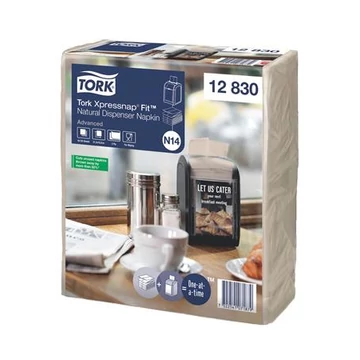 Szalvéta, adagolós, 2 rétegű, 21,3x16,5 cm, N14 rendszer, Advanced, TORK "Xpressnap Fit", natúr