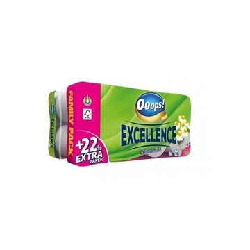 Toalettpapír, 3 rétegű, kistekercses, 16 tekercs, OOOPS "Excellence", kamilla Toalettpapír, 3 rétegű, kistekercses, 16 tekercs, OOOPS "Excellence", kamilla