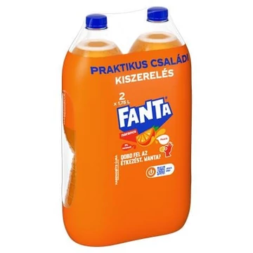 Üdítőital, szénsavas, 2x1,75 l, FANTA, narancs