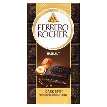 Étcsokoládé, 90 g, FERRERO ROCHER "Prémium", mogyorós töltelékkel Étcsokoládé, 90 g, FERRERO ROCHER "Prémium", mogyorós töltelékkel