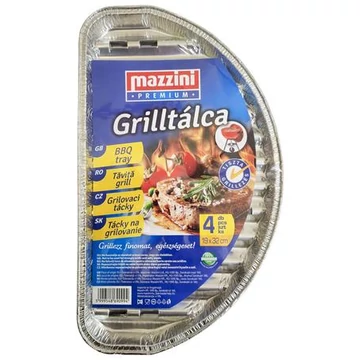Grilltálca, 19x32 cm, félkör alakú, 4 db, MAZZINI "Premium"