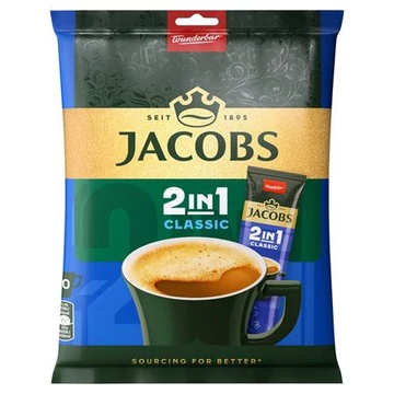 Instant kávé stick, 10x12,4 g, JACOBS "2in1"