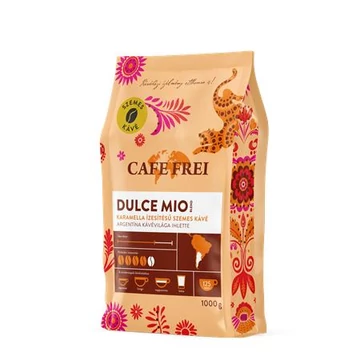 Kávé, pörkölt, szemes, 1000 g, CAFE FREI "Dulce Mio" karamellás