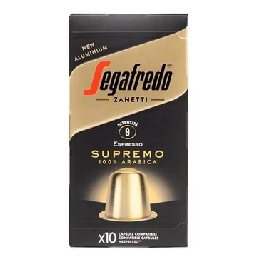 Kávékapszula, Nespresso® kompatibilis, 10 db, SEGAFREDO "Supremo"