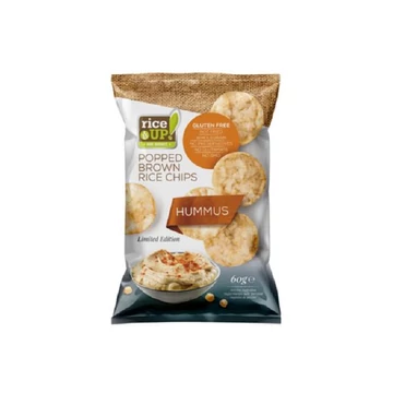 Barnarizs chips, 60 g, RICE UP, humusz Barnarizs chips, 60 g, RICE UP, humusz