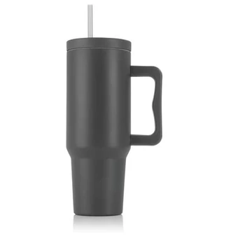Termoszbögre, 1,2 l, szívószállal, füllel, szürke