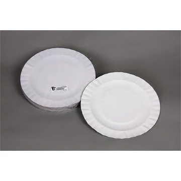 Papírtányér, kerek, 23 cm, 50 db, fehér Papírtányér, kerek, 23 cm, 50 db, fehér