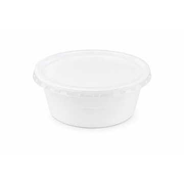 Műanyag gulyás tányér, tetőzhető, 500 ml, 50 db, fehér