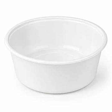 Műanyag leveses tányér, tetőzhető, 500 ml, 50 db, fehér