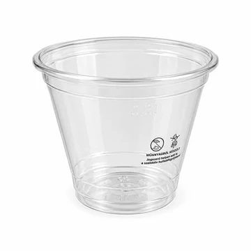 Műanyag shaker és koktélos pohár, 2 dl, 50 db, víztiszta