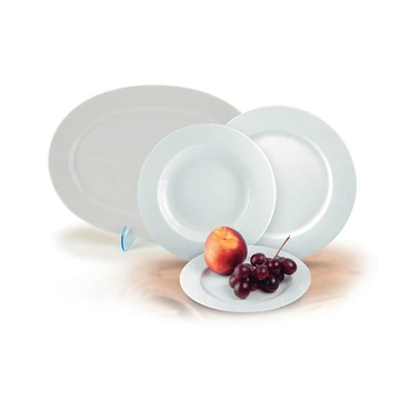 Desszertes tányér, ROTBERG, fehér, 19 cm, 6db-os szett, "Basic"
