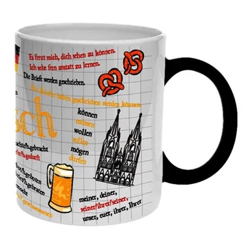 Teásbögre, német nyelvtani mintával, 32cl Teásbögre, német nyelvtani mintával, 32cl