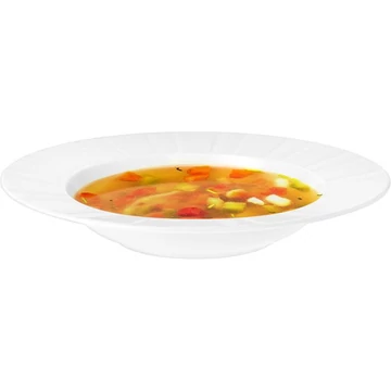 Mélytányér, ROTBERG, fehér, 23 cm, 6 db-os szett, "Oslo"